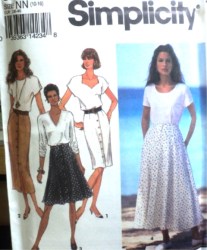 8498  SLIM-FLARE BUTTON SKIRT LENGTHS PATTERN 10-16,18-24